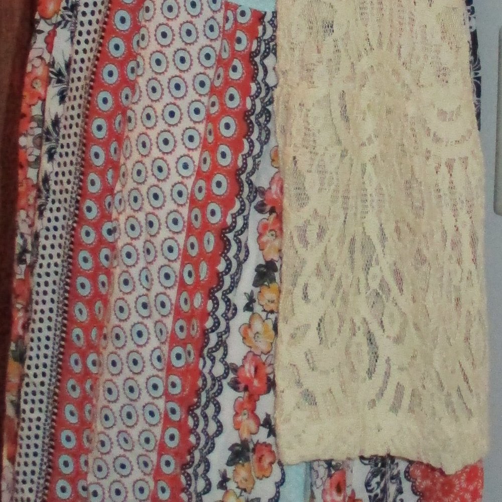 Patchwork Dress Lightweight Multicolor Off White … - image 8